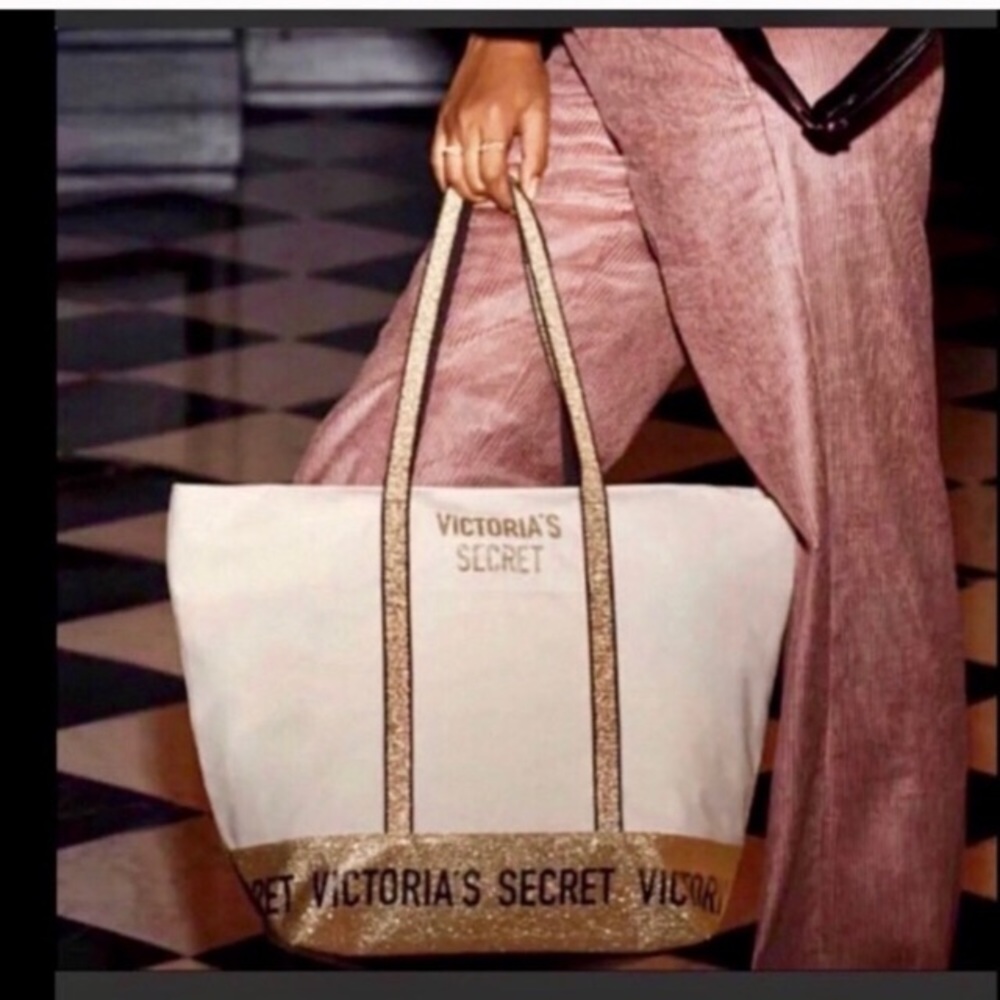 NWT Victoria’s Secret Gold Tote Bag